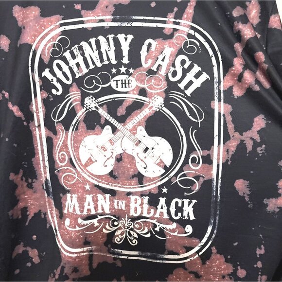 "Man In Black" Graphic Tee 4X Black & Pink Tie-Dye Polyester/Spandex - Picture 2 of 7